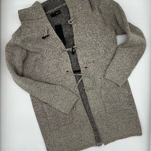 Women's Beige Knit Toggle Coat